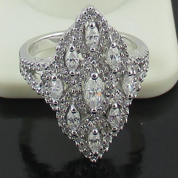 Epiphany Platinum Clad Diamonique Multi-Stone Ring - Picture 1 of 13
